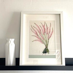 Foxtails mounted print