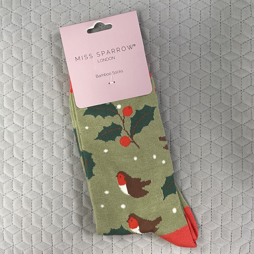 Winter hedgerow socks - green