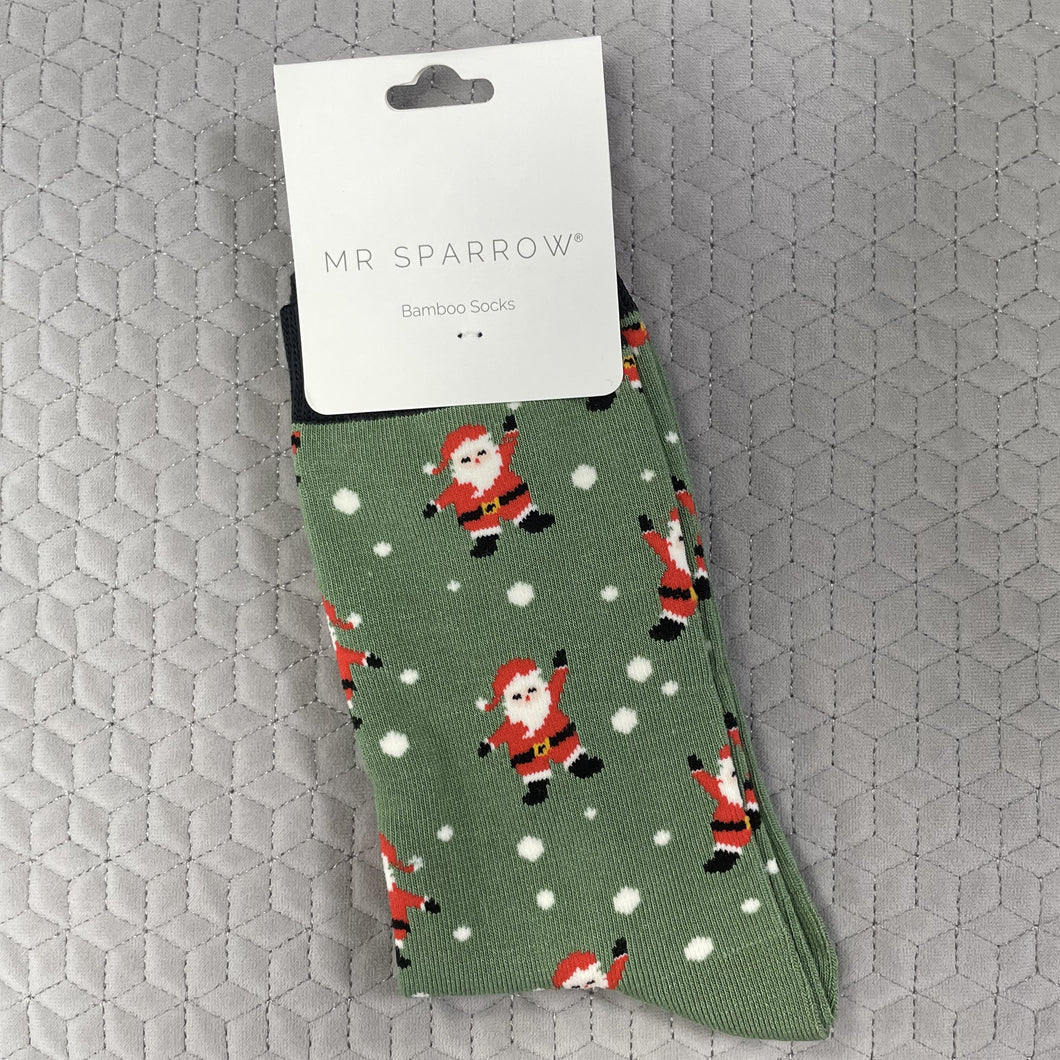 Jolly Santa socks - green