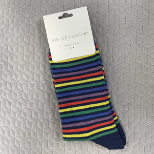 Vibrant stripes socks - navy