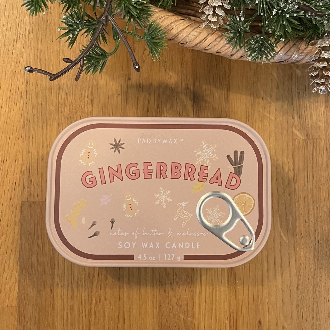 Christmas candle tin - gingerbread