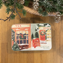 Load image into Gallery viewer, Christmas candle tin - store front - sweet orange &amp; fir
