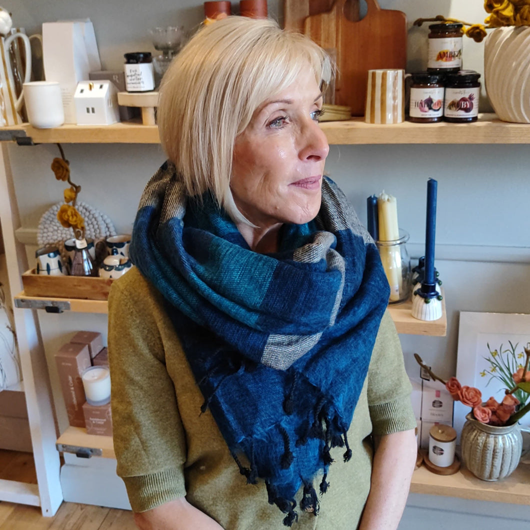 Coast scarf - blues & cool grey