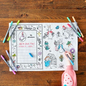 Jemima Puddle-Duck placemat to go - colour in & learn