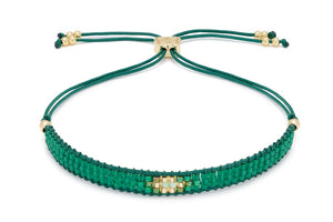 Jump emerald green friendship beaded bracelet