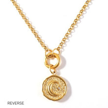Load image into Gallery viewer, Eira reversible gold pendant necklace w/ Kallisto malachite gemstone
