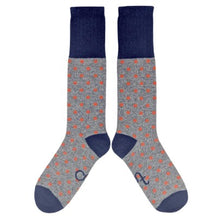 Load image into Gallery viewer, Lambswool knee socks - dots - grey/orange
