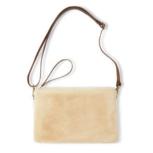 Load image into Gallery viewer, Large flat fur pouch bag with strap - labrador
