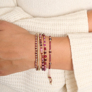 Laria gold & garnet gemstone bead bracelet