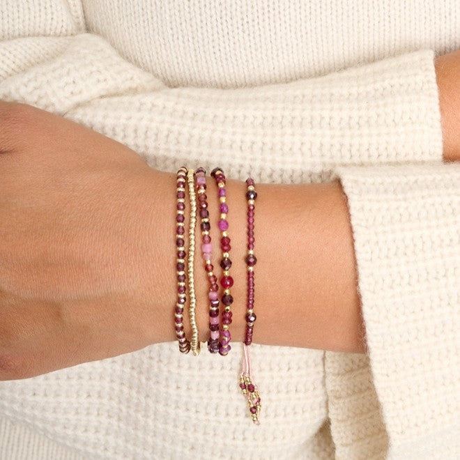 Laria gold & garnet gemstone bead bracelet