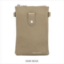 Load image into Gallery viewer, Leather flat crossbody bag with front pocket - various colours
