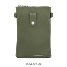 Load image into Gallery viewer, Leather flat crossbody bag with front pocket - various colours
