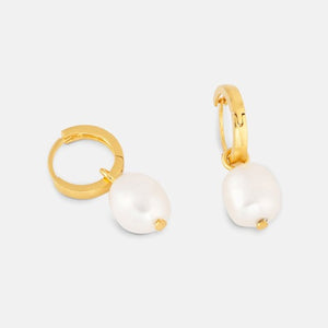 Maxi pearl earrings - gold