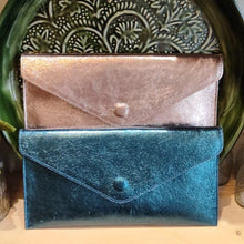 Load image into Gallery viewer, Leather envelope clutch bag - metallic - various colours
