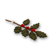 Load image into Gallery viewer, Christmas dec - holly branch - mini
