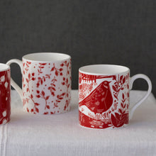Load image into Gallery viewer, Garden bird mug - red
