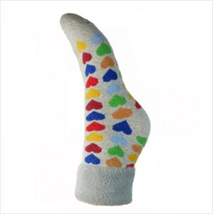 Cuff socks - multi coloured hearts