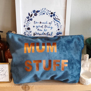 Velvet pouch - midnight - mum stuff