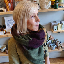 Load image into Gallery viewer, Acorn scarf - raspberry, peach, moss &amp; magenta
