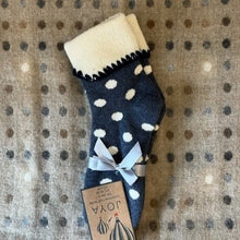 Load image into Gallery viewer, Cuff socks - blue with white spots
