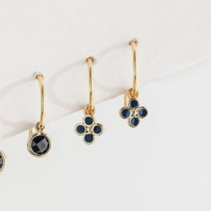 Navy alber enamel earrings