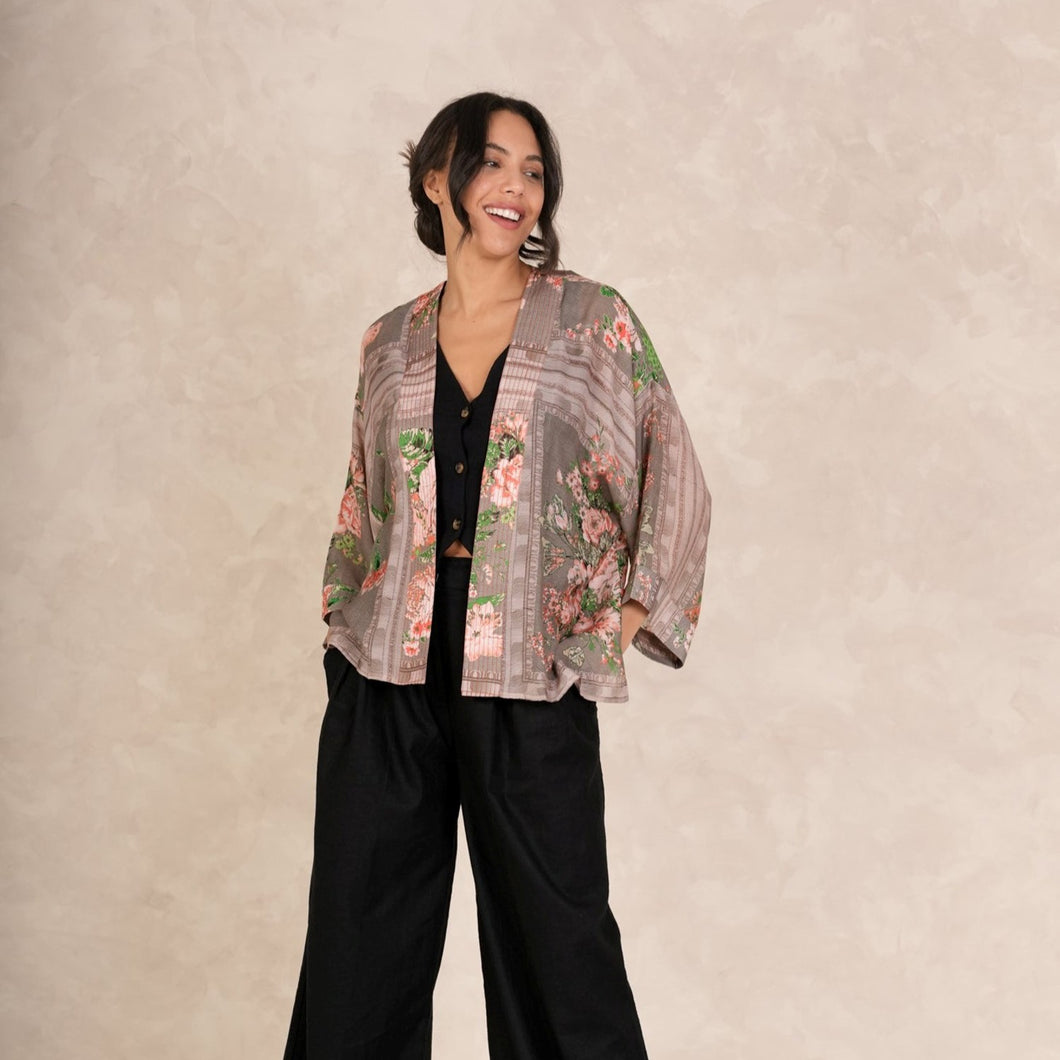 Neon rose kimono - beige