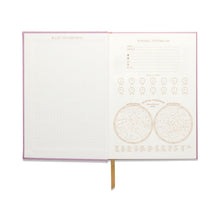 Load image into Gallery viewer, Hard cover suede cloth journal - &#39;notes&#39; - lilac
