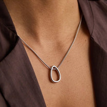 Load image into Gallery viewer, Open abstract drop pendant - silver
