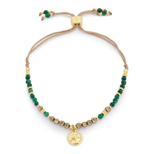 Opulent malachite gold bracelet