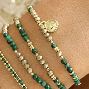 Opulent malachite gold bracelet