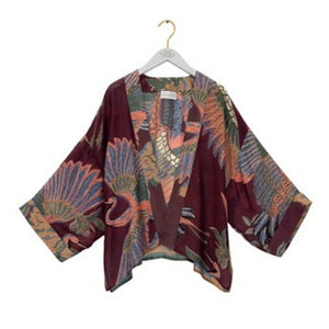 Crane kimono - plum