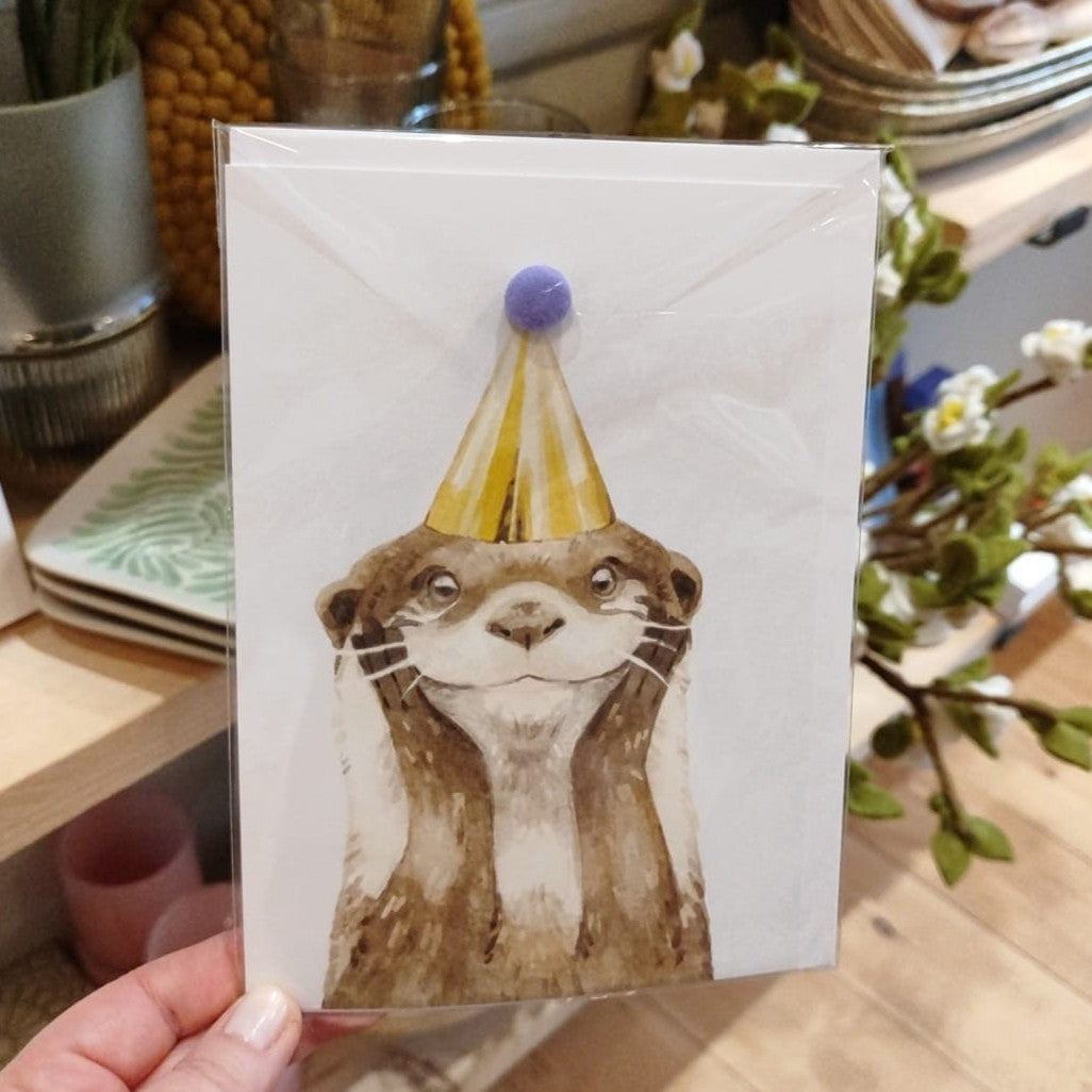 Otter pompom card