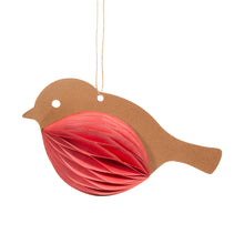 Load image into Gallery viewer, Robin honeycomb paper Xmas dec

