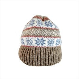 Patterned hat - fawn