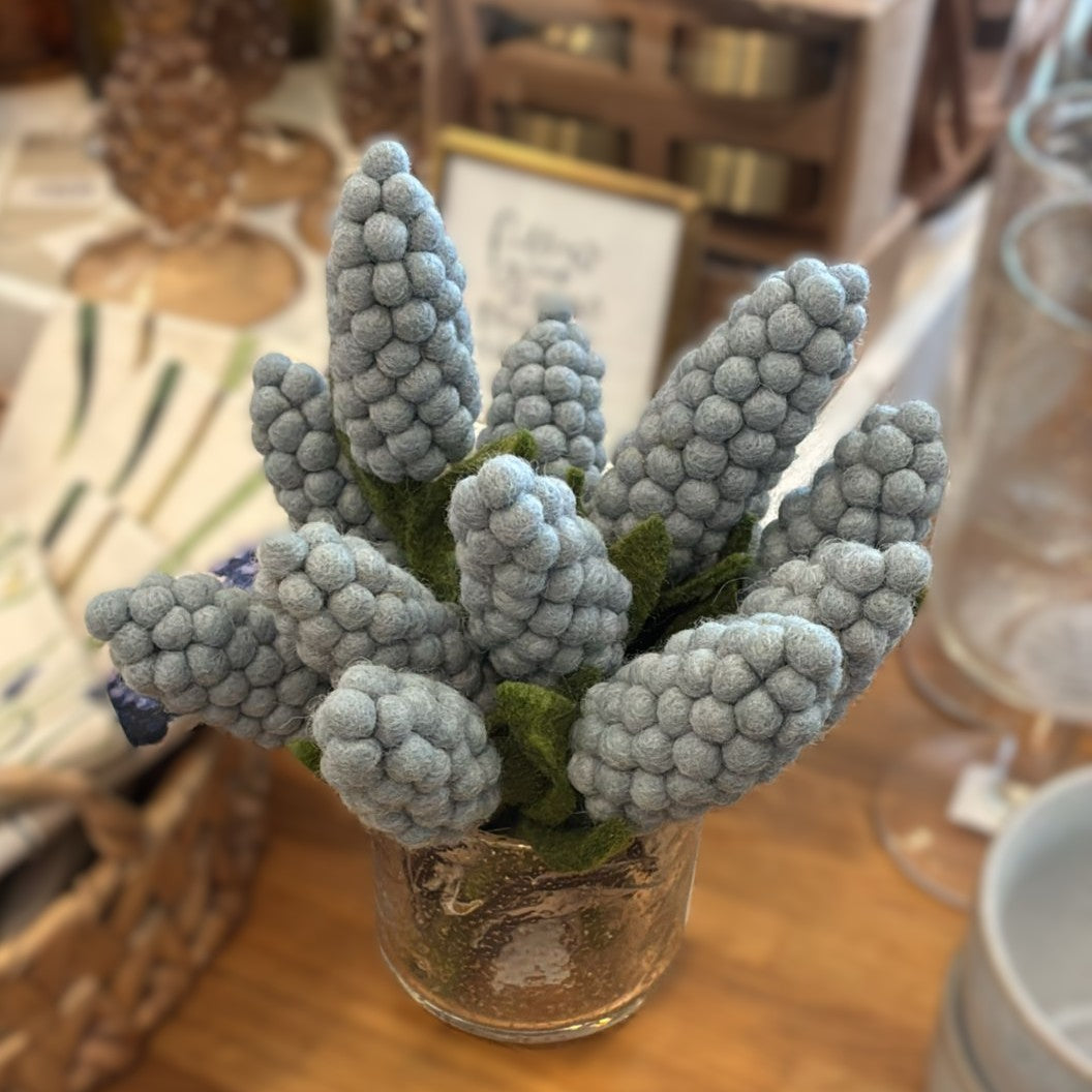 Felt pearl hyacinth dec - light blue