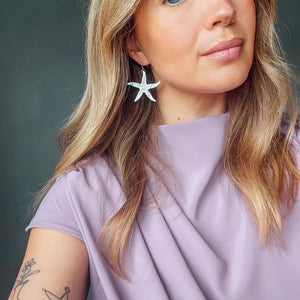 Pearly statement starfish earrings