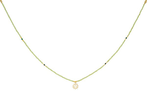 Peridot & malachite gold solar plexus chakra necklace