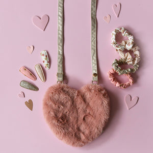 Fluffy heart bag