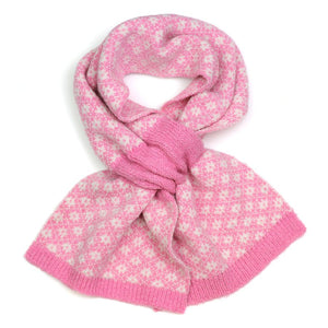 Scandi flower knit pull-through scarf - available in various colours