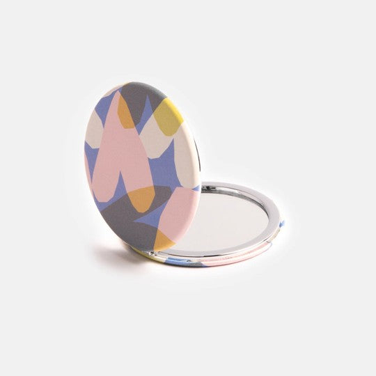 Abstract botanical pocket mirror