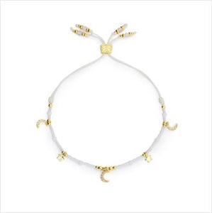 Rania white & gold celestial charm bracelet