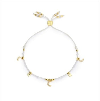 Rania white & gold celestial charm bracelet