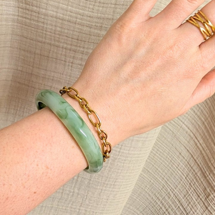 Resin slim bangle - sage