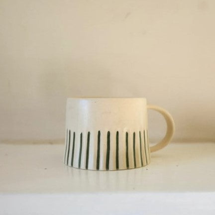 Ridged painted mug - forest