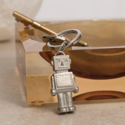 Robot pewter key ring
