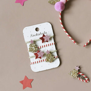 Stripy Xmas tree clips