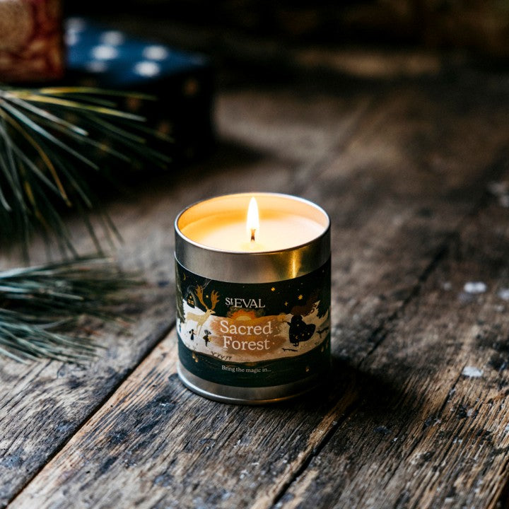 Sacred forest scented tin candle