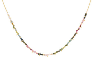 Salus tourmaline gemstone gold necklace