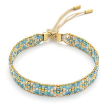 Load image into Gallery viewer, Saskia aqua &amp; gold friendship bracelet
