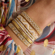 Load image into Gallery viewer, Saskia taupe &amp; gold friendship bracelet
